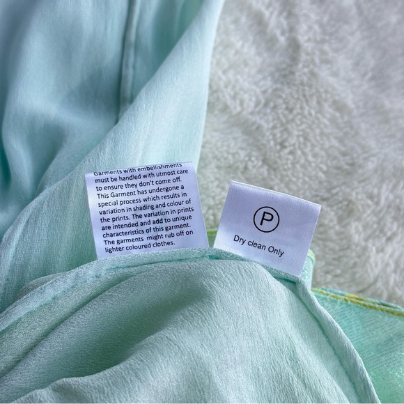 Rococo Sand Zale V-neck Yellow Blue A-Line Maxi Dress S - Picture 10 of 15